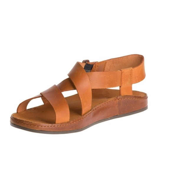 Chaco Wayfarer Leather Sandals Womens Size 10 Tan Brown Adjustable - Picture 1 of 7